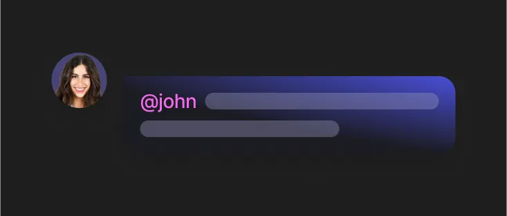 Chat member using the mention hashtag to alert other members