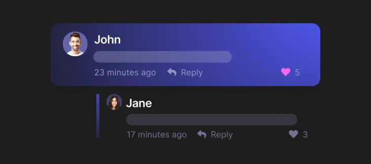 Threaded chat comments