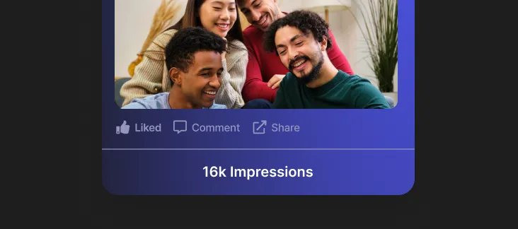 Social media post showing the amount of impressions