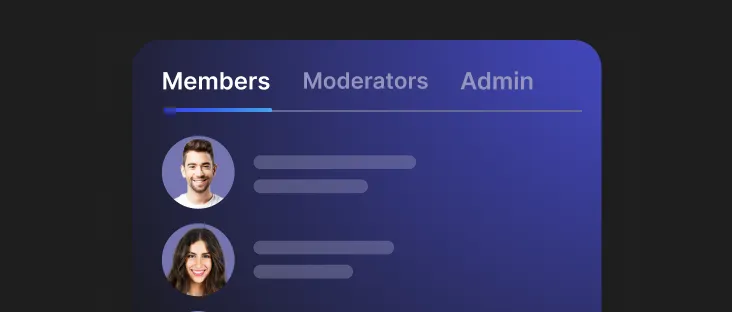 Overview of members and moderators