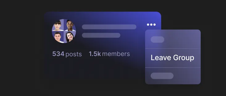 Button that a user can use to leave the group