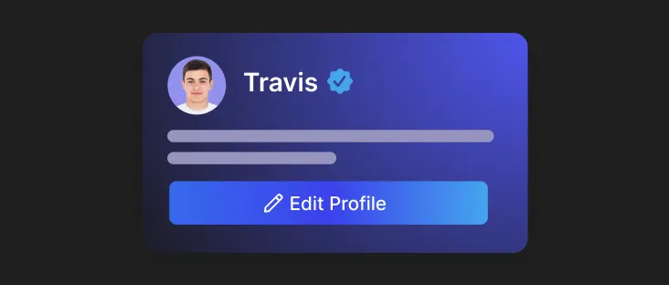 Button to edit your user profile