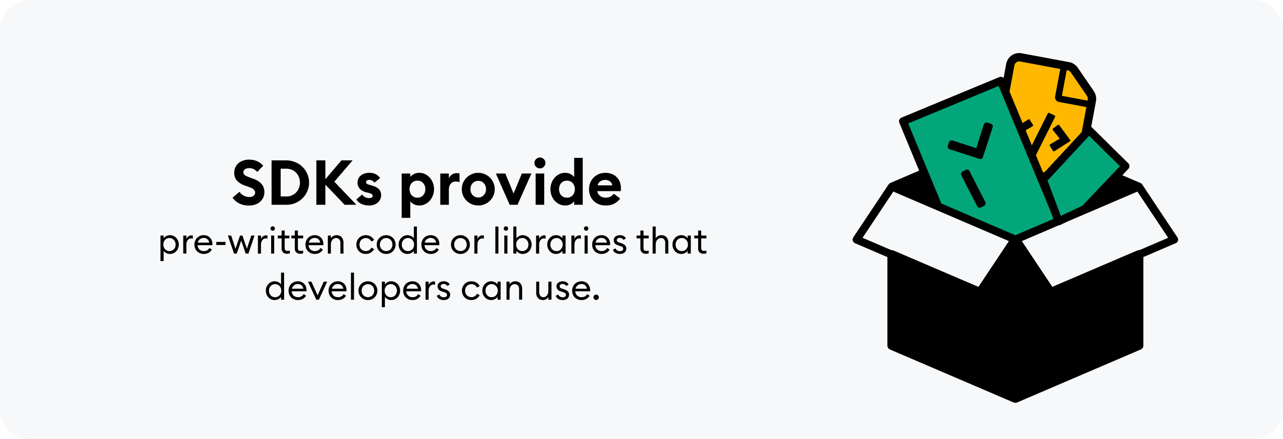 SDKs provide pre-written code or libraries that developers kan use.