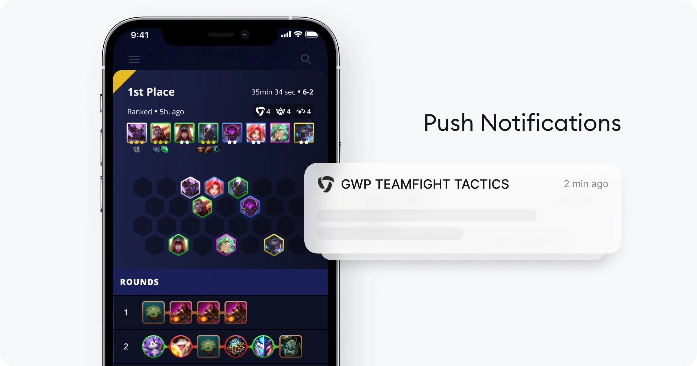 An example of an in-game push notification