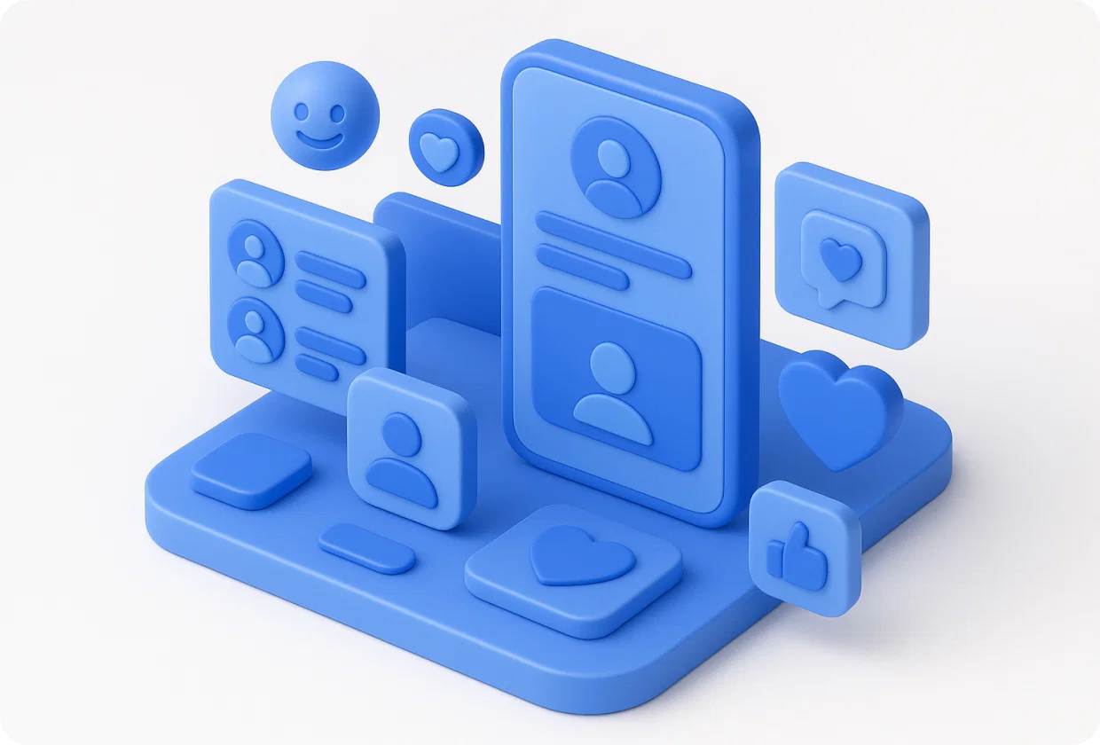 Abstract visualization of community features in a mobile app