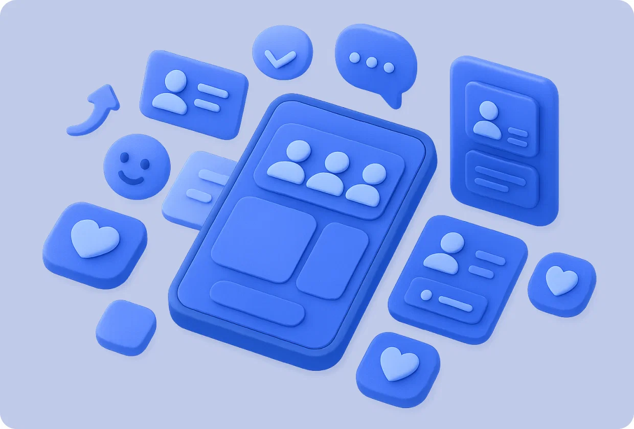 Abstract visualization of an in-app community