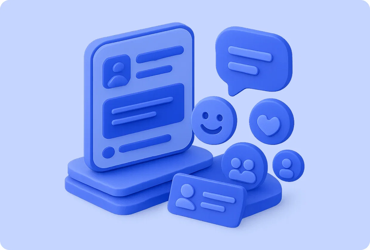 Abstract visualization of a social layer in an app