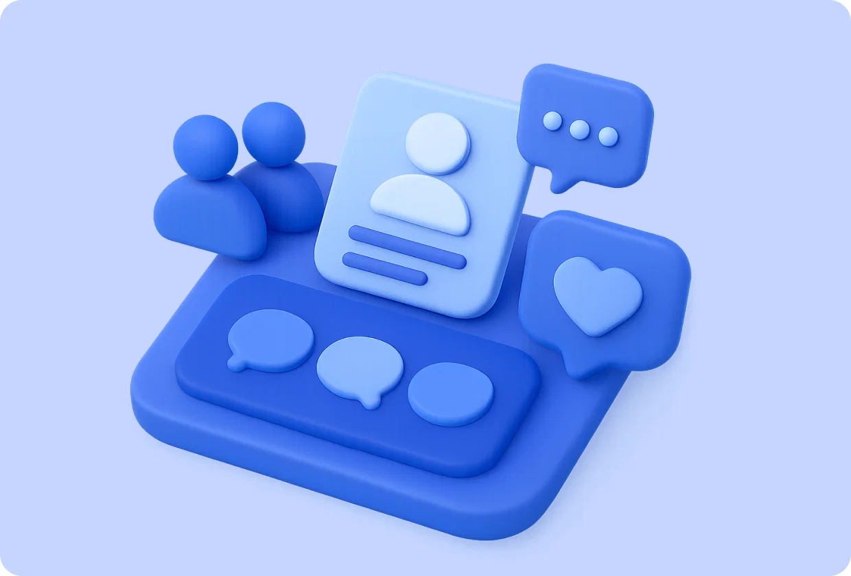 Abstract visualization of in-app social features