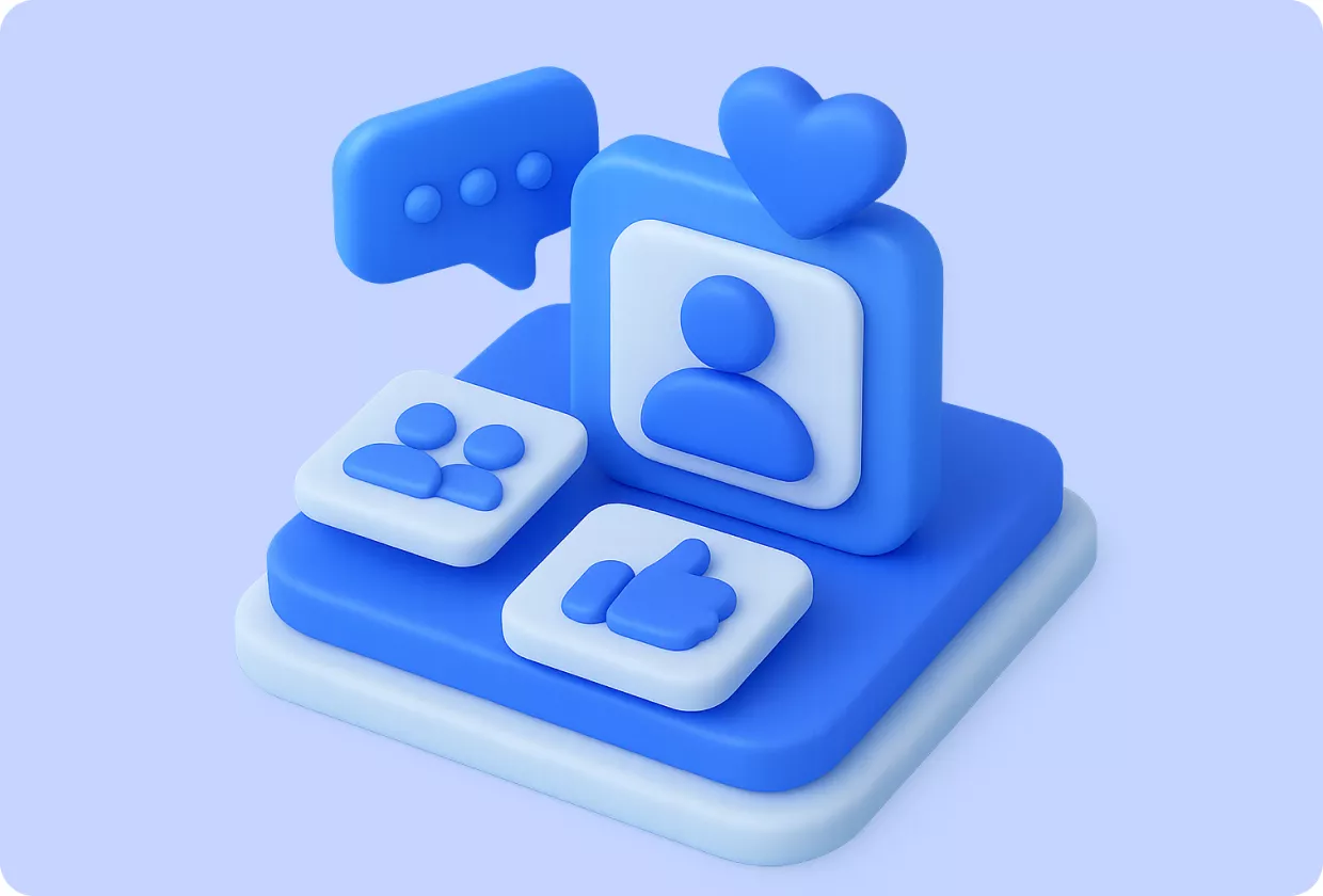 Abstract visualization of community features in a mobile app