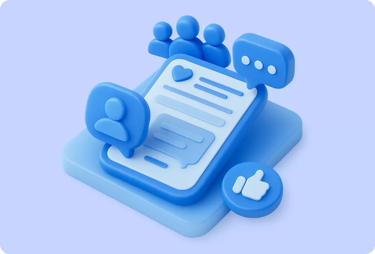 Abstract visualization of community features in a mobile app