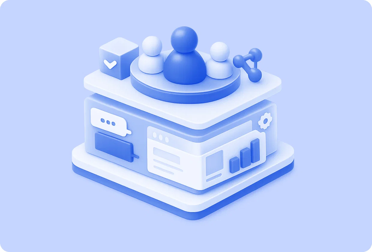 Abstract visualization of integrating a white-label community into your app