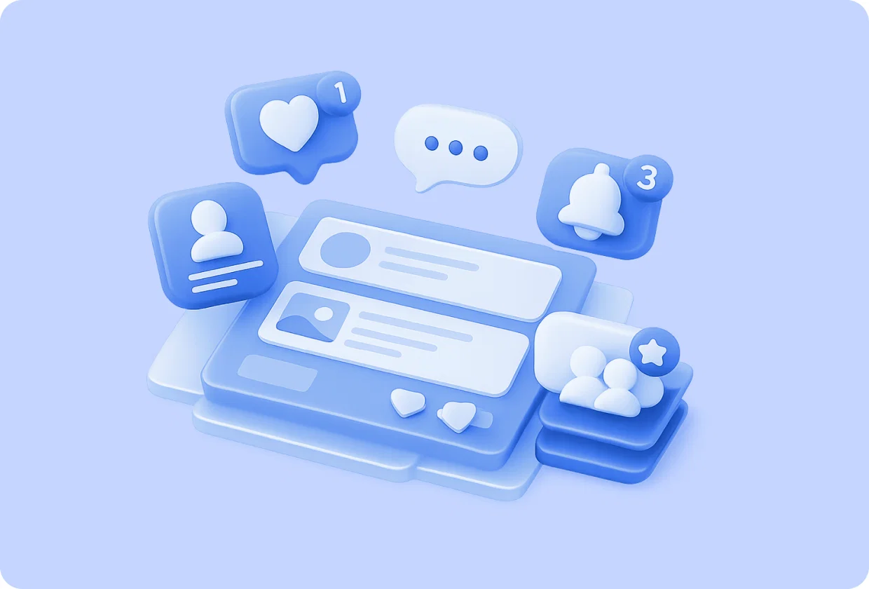 Abstract visualization of activity feeds in an app