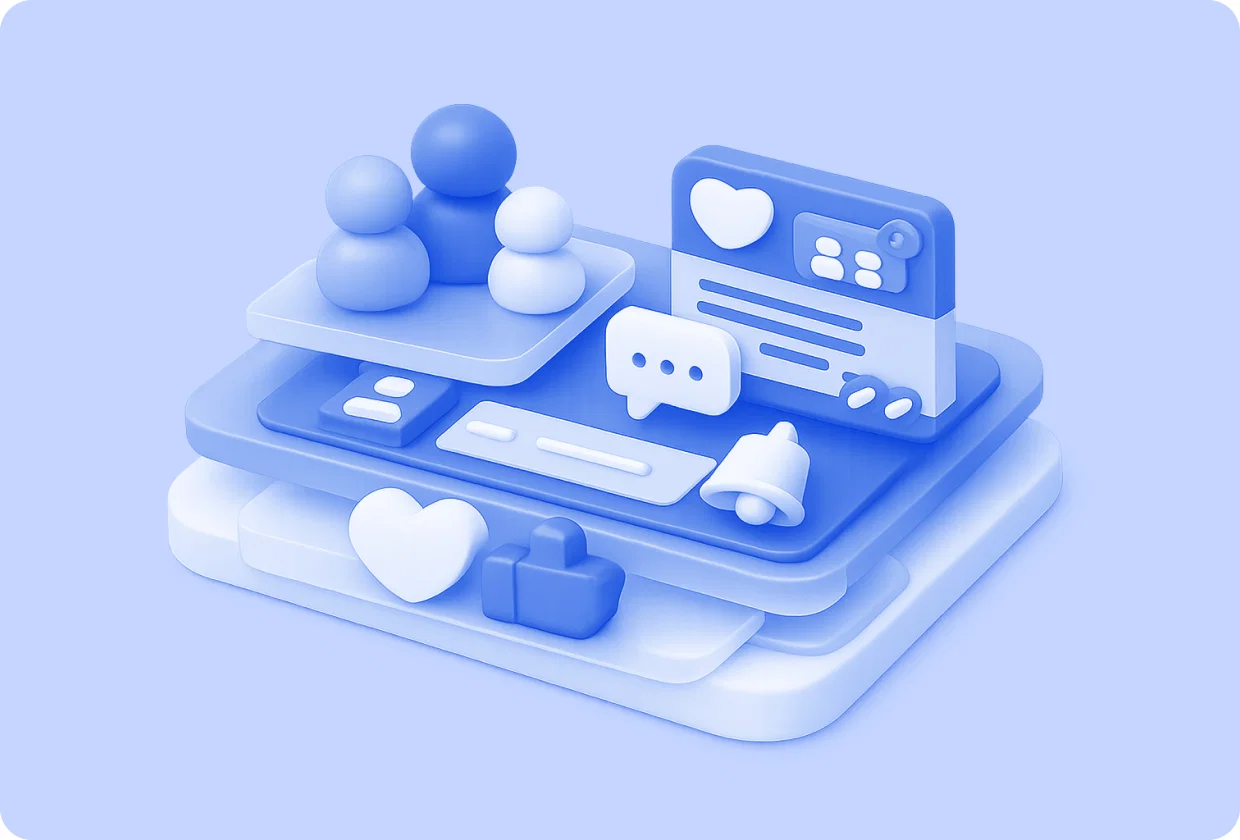 Abstract visualization of developing community features inside your app