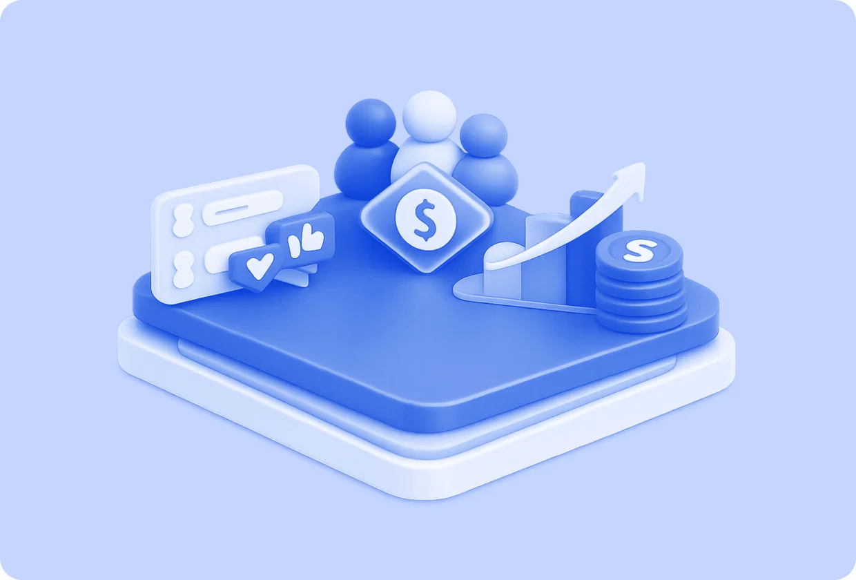 Abstract visualization of online community monetization