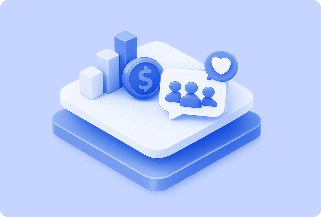 Abstract visualization of user monetization with community features