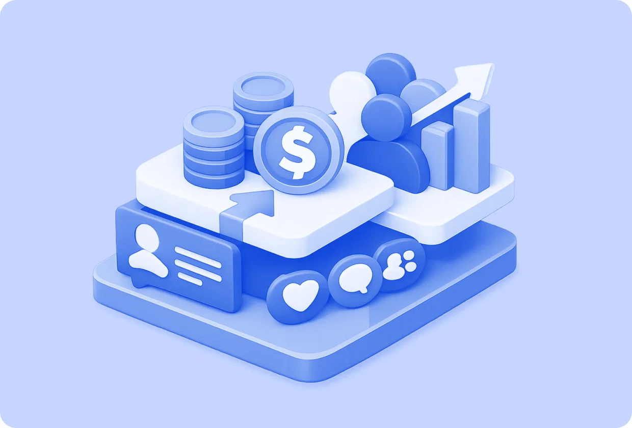 Abstract visualization of community monetization