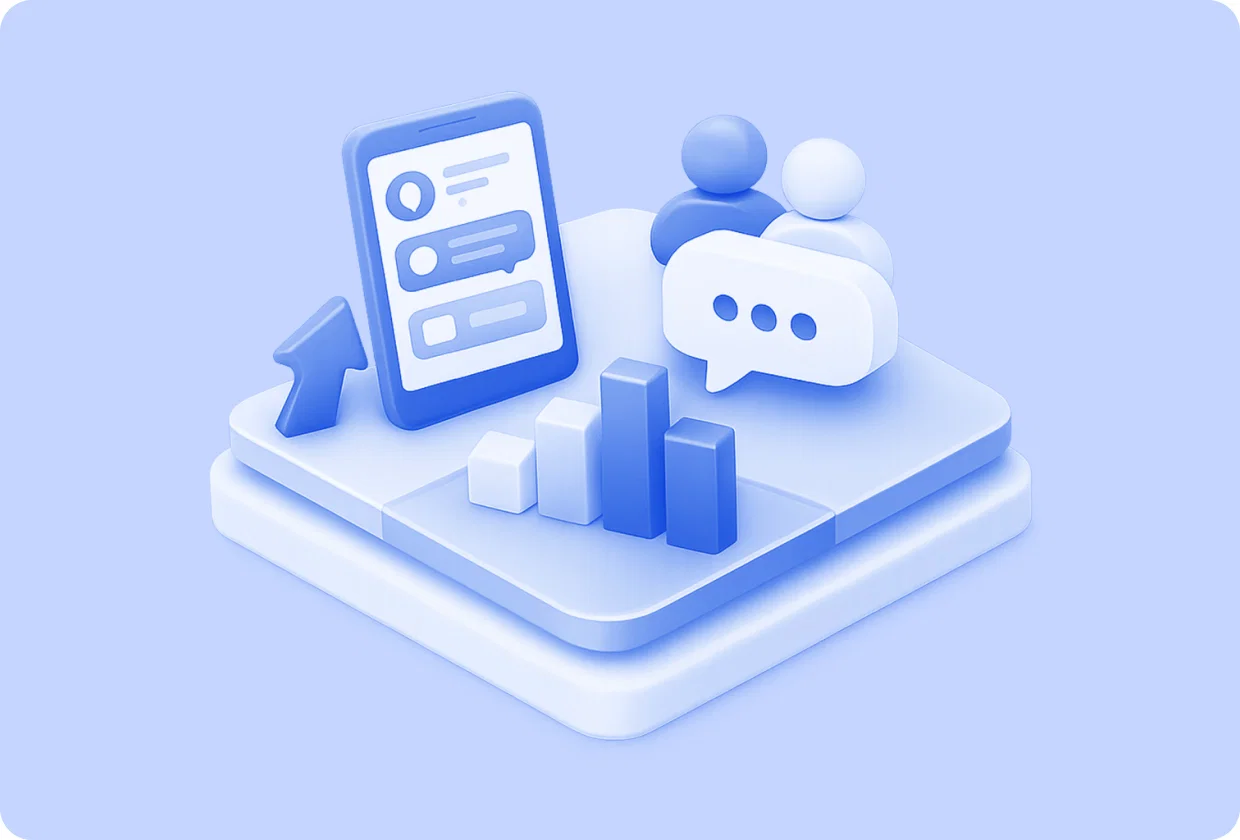 Abstract visualization of online community engagement for mobile apps