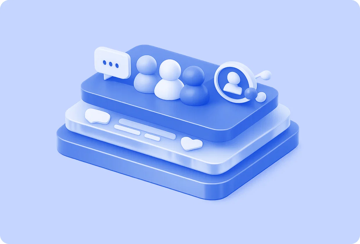 Abstract visualization of in-app community tools