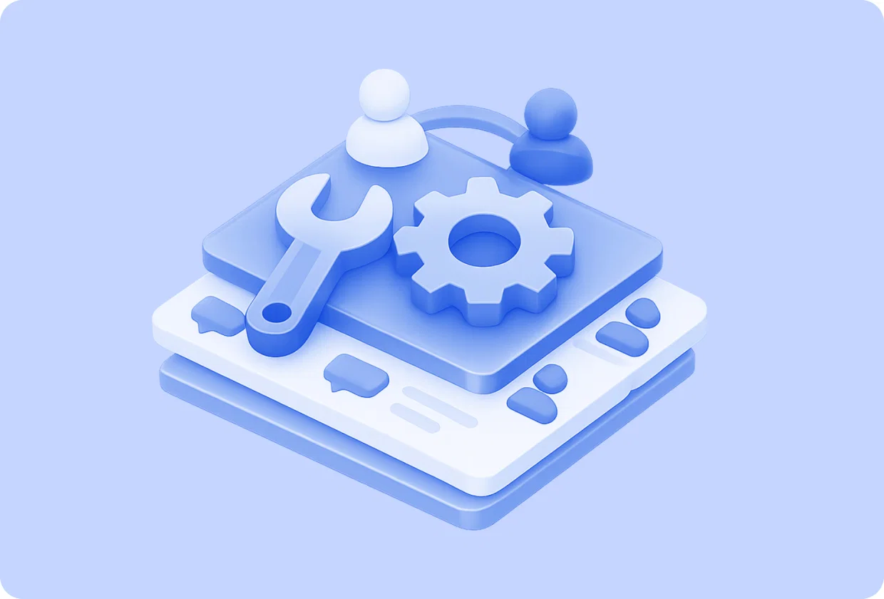 Abstract visualization of tool for developing community functionality in apps