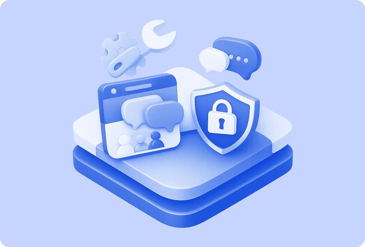 Abstract visualization of private social networking system inside apps