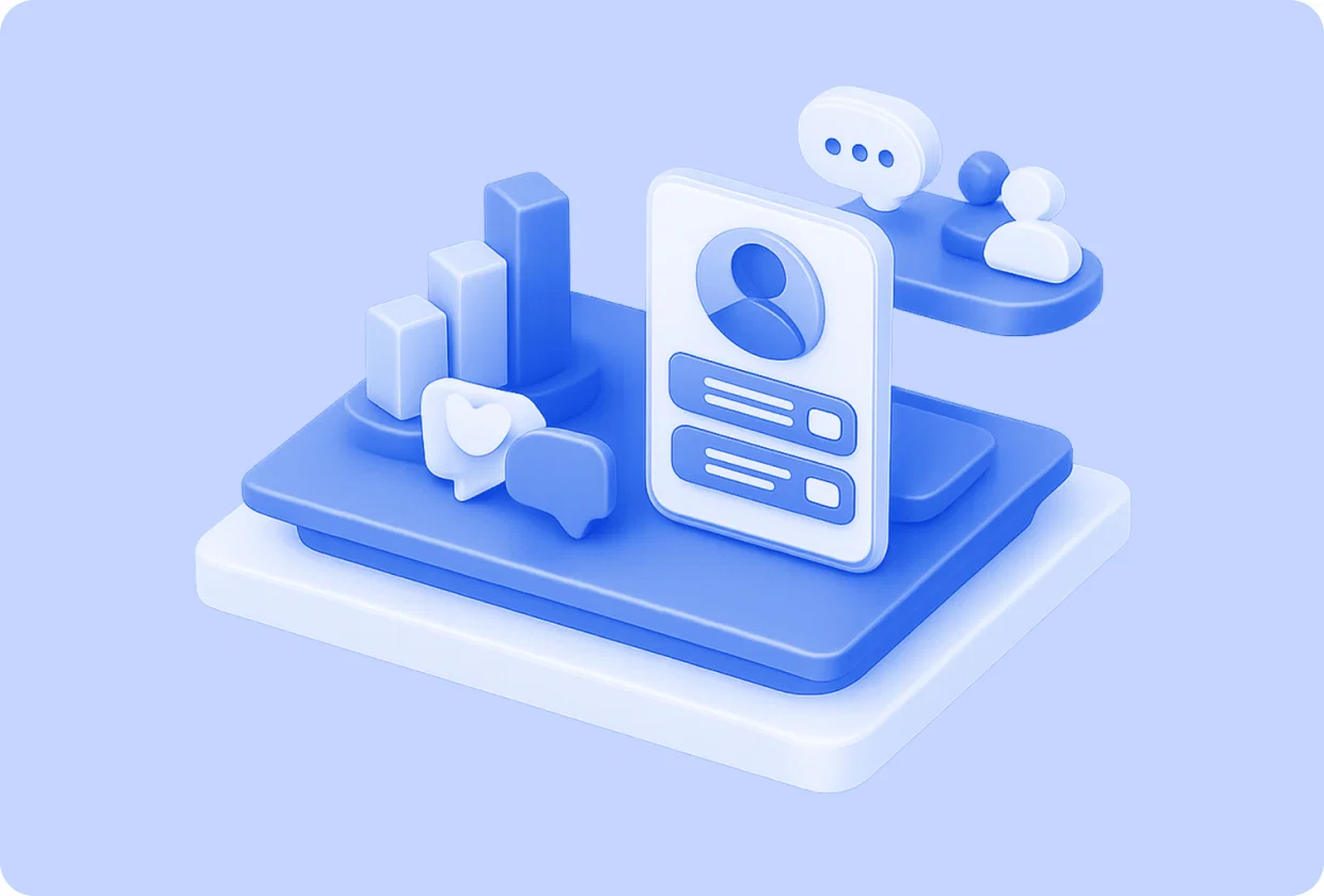 Abstract visualization of integrating full social features into your app