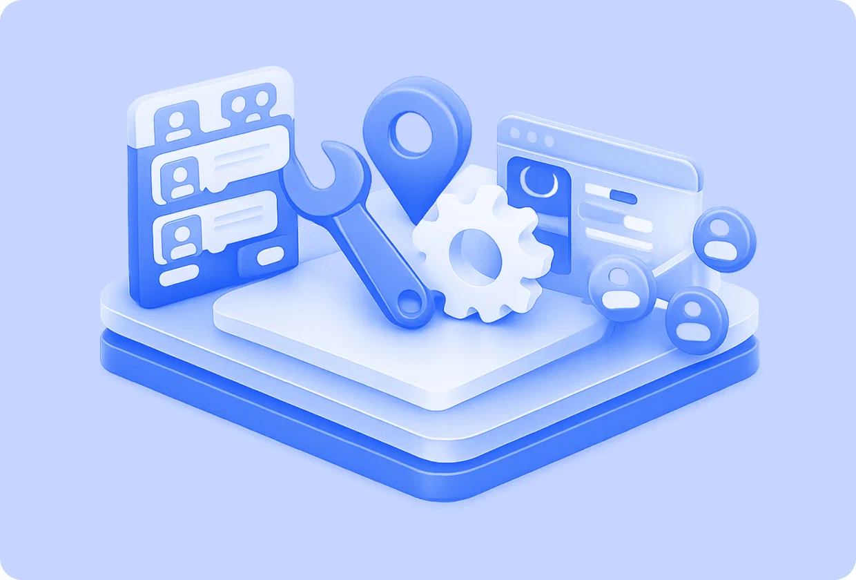 Abstract visualization of custom social networks inside apps