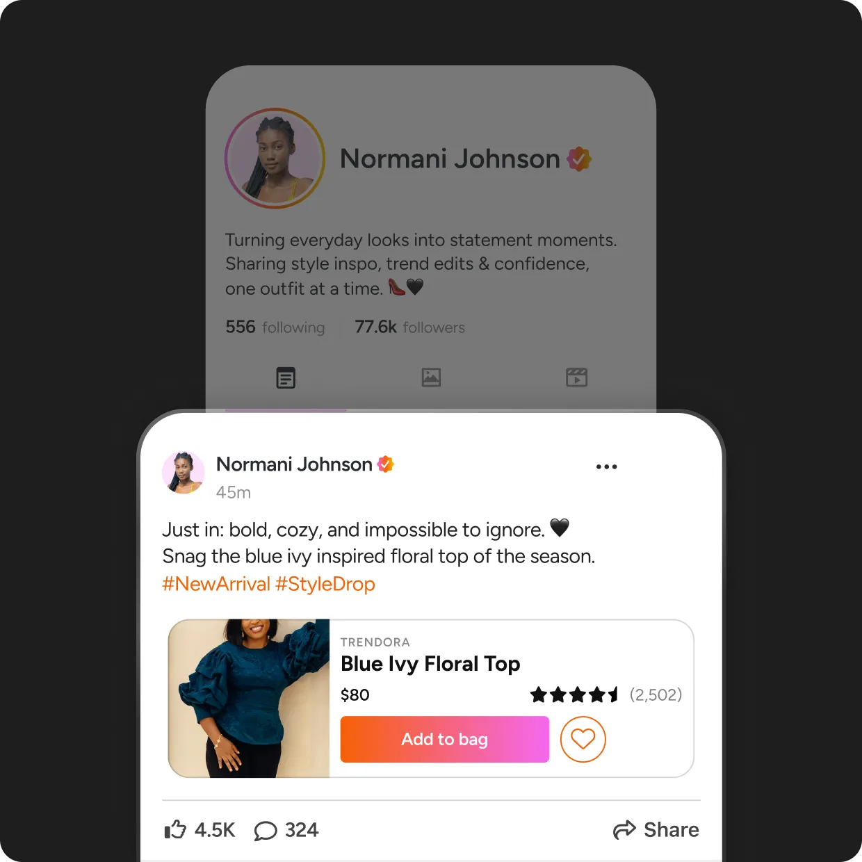 Profiles that highlight influencer content, partnerships, and product recommendations.