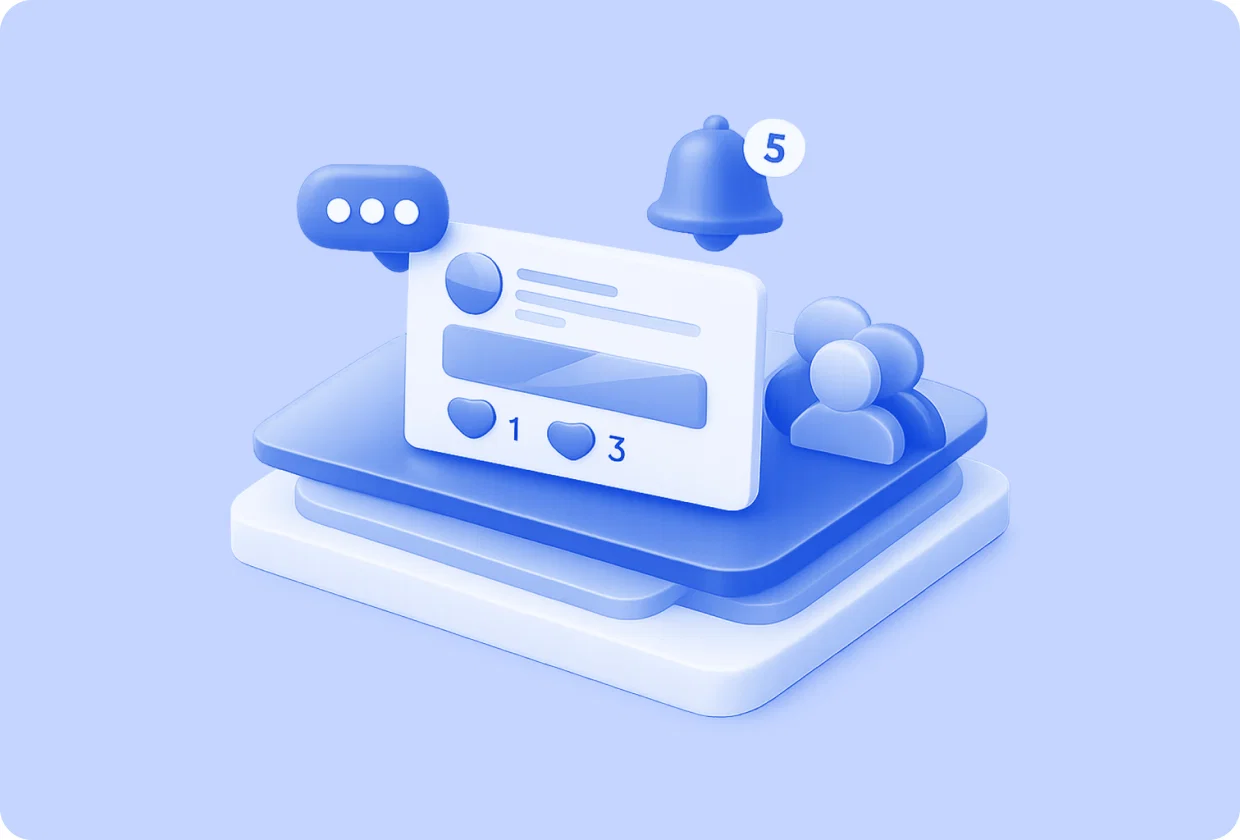 Abstract visualization of building activity feeds in apps