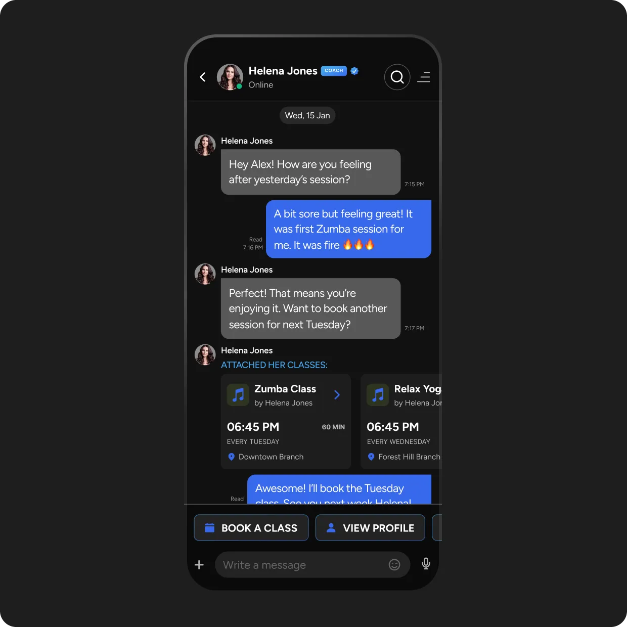 Personal guidance between coaches and clients.