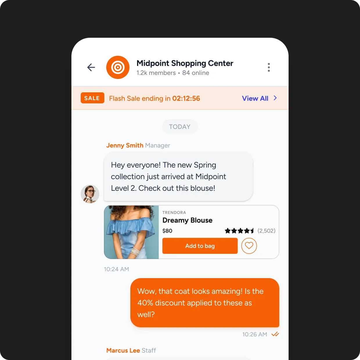 Customers discuss products, drops, and recommendations together.