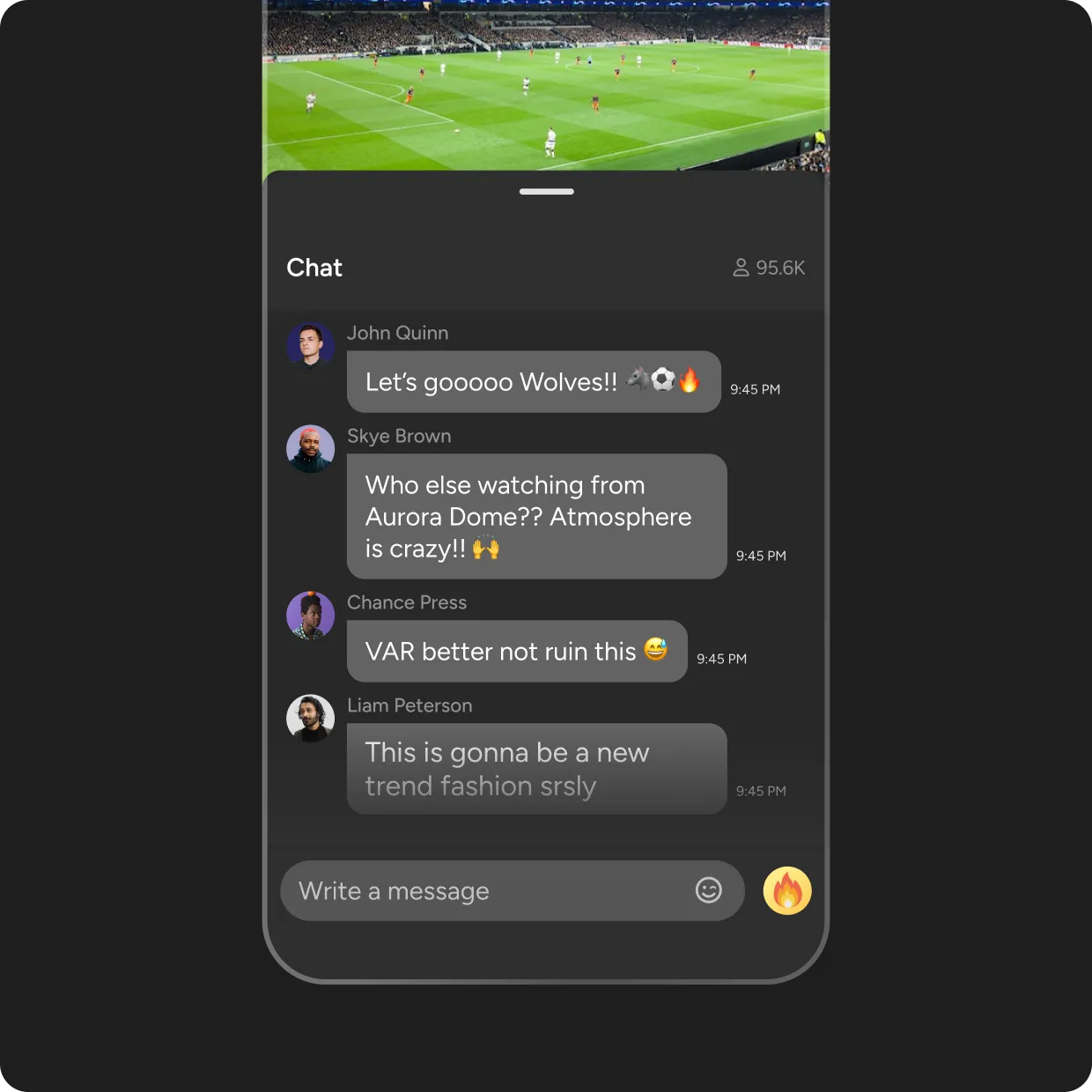 Supporters react together during games or events.