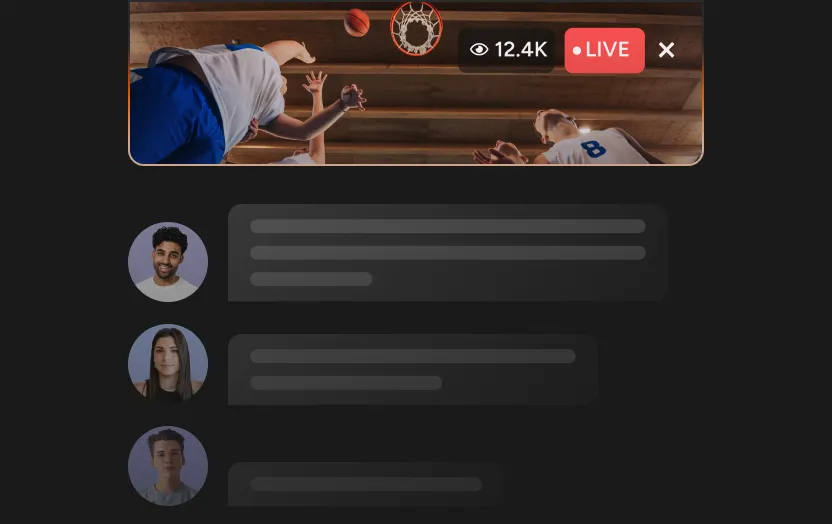 Real-time audience messaging during live events.