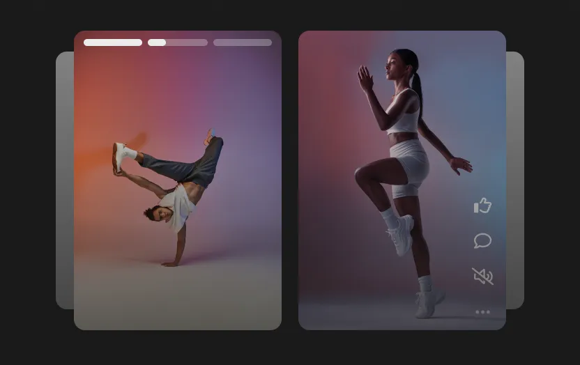 Short-form ephemeral and video content for quick engagement.