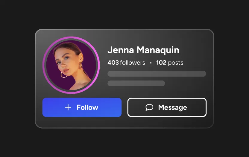 Personal identity layer connecting all social features.
