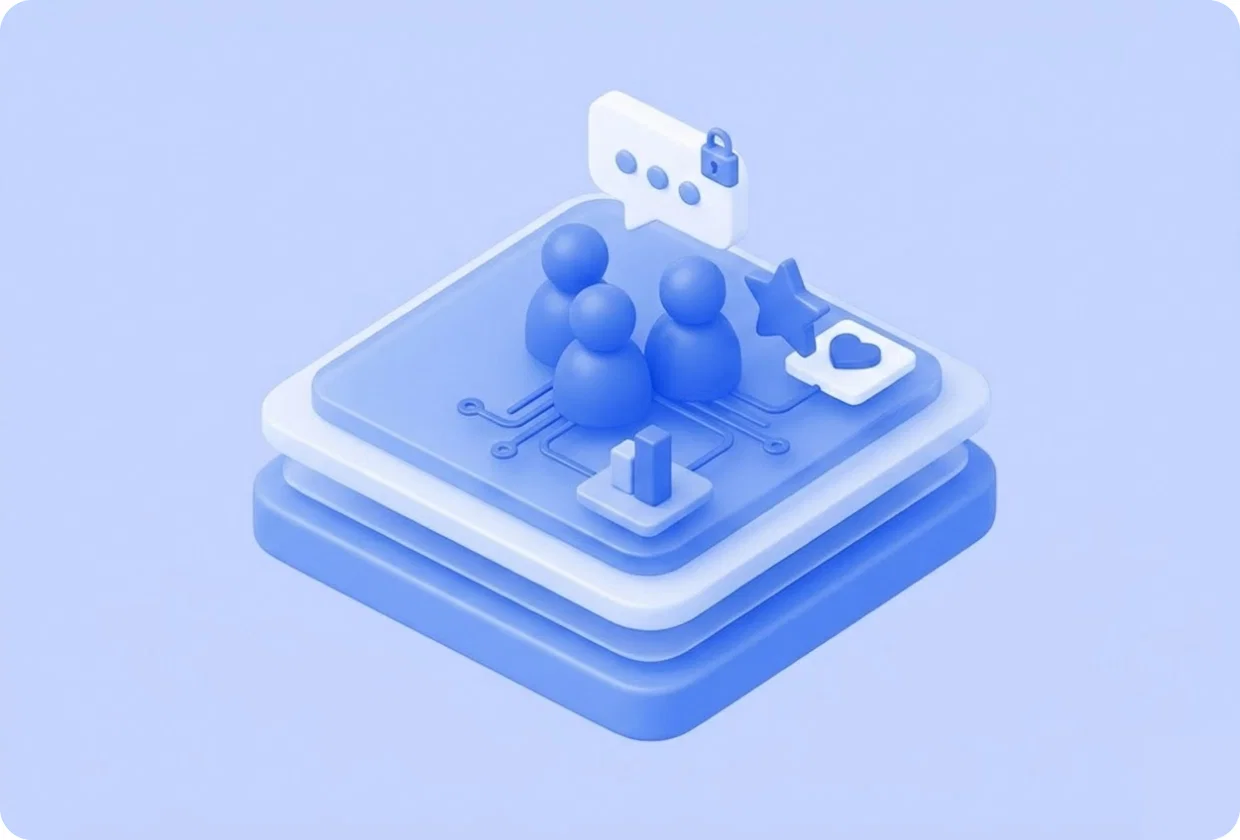 Abstract visualization of API for Creating a Private Social Network Inside Your App