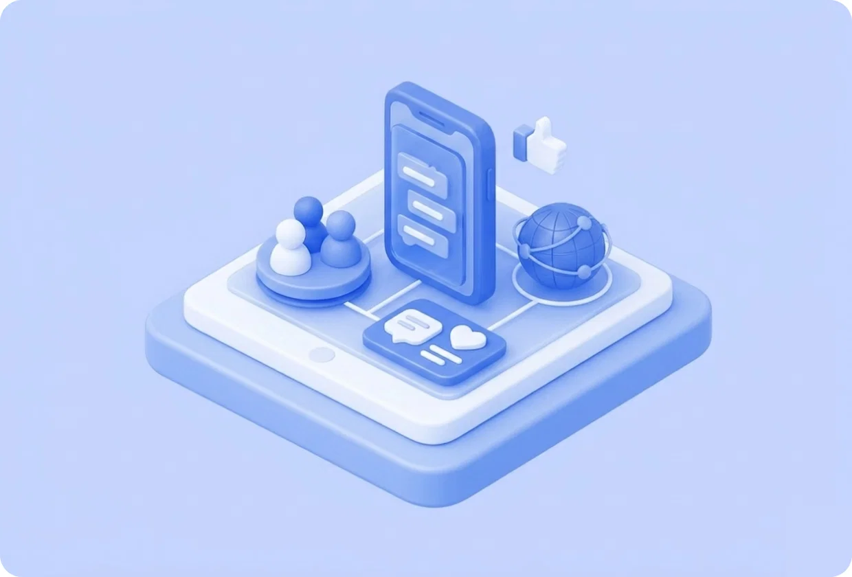 Abstract visualization of API for Adding Social Networking Tools to Mobile Apps