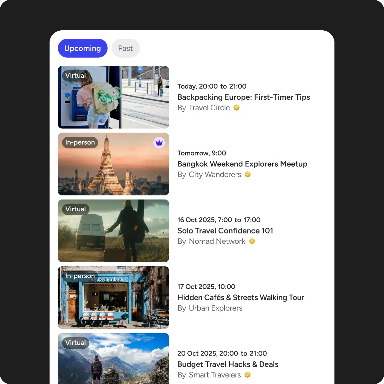 Coordinate tours, meetups, or travel experiences.