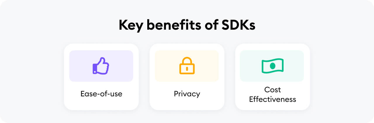 Key benefits of SDKs: ease-of-use, privacy, and cost effectiveness