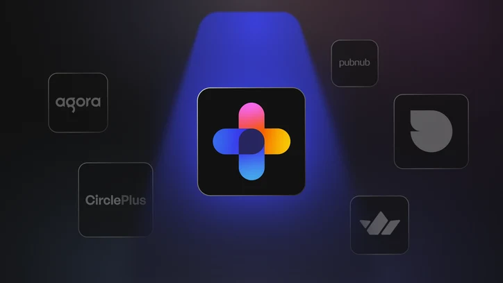 Comparison of six in-app community platforms for consumer apps showing feature coverage and best-fit use cases