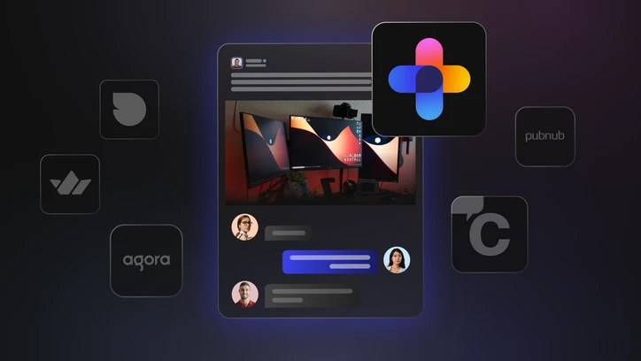 Comparison of six chat and social feed SDKs for apps showing chat capabilities, social feed capabilities, and how they connect
