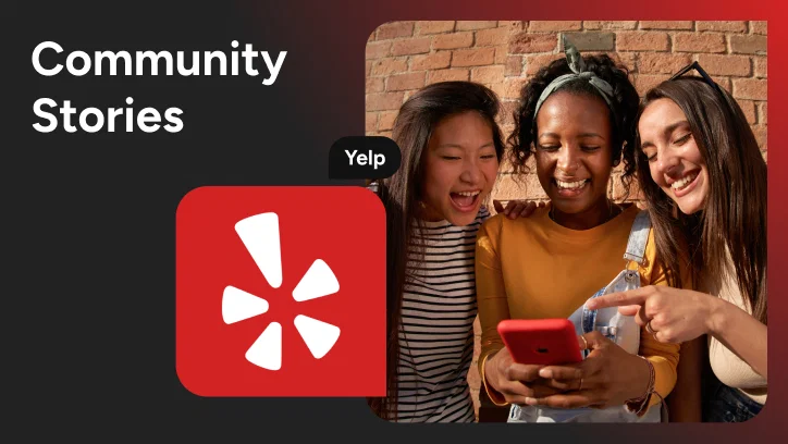 Group of people writing a review on Yelp
