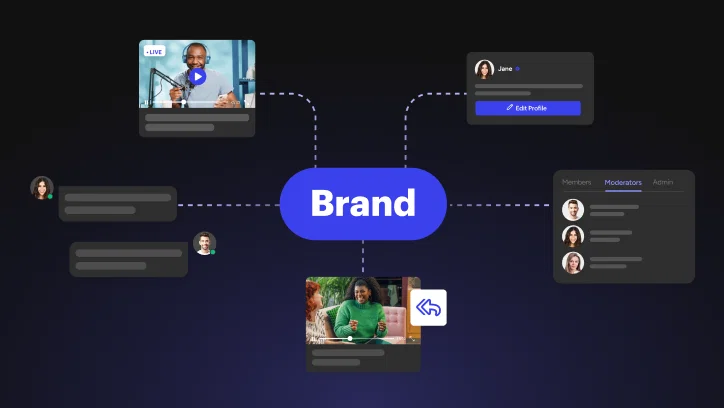 Man interacting with an app with community features