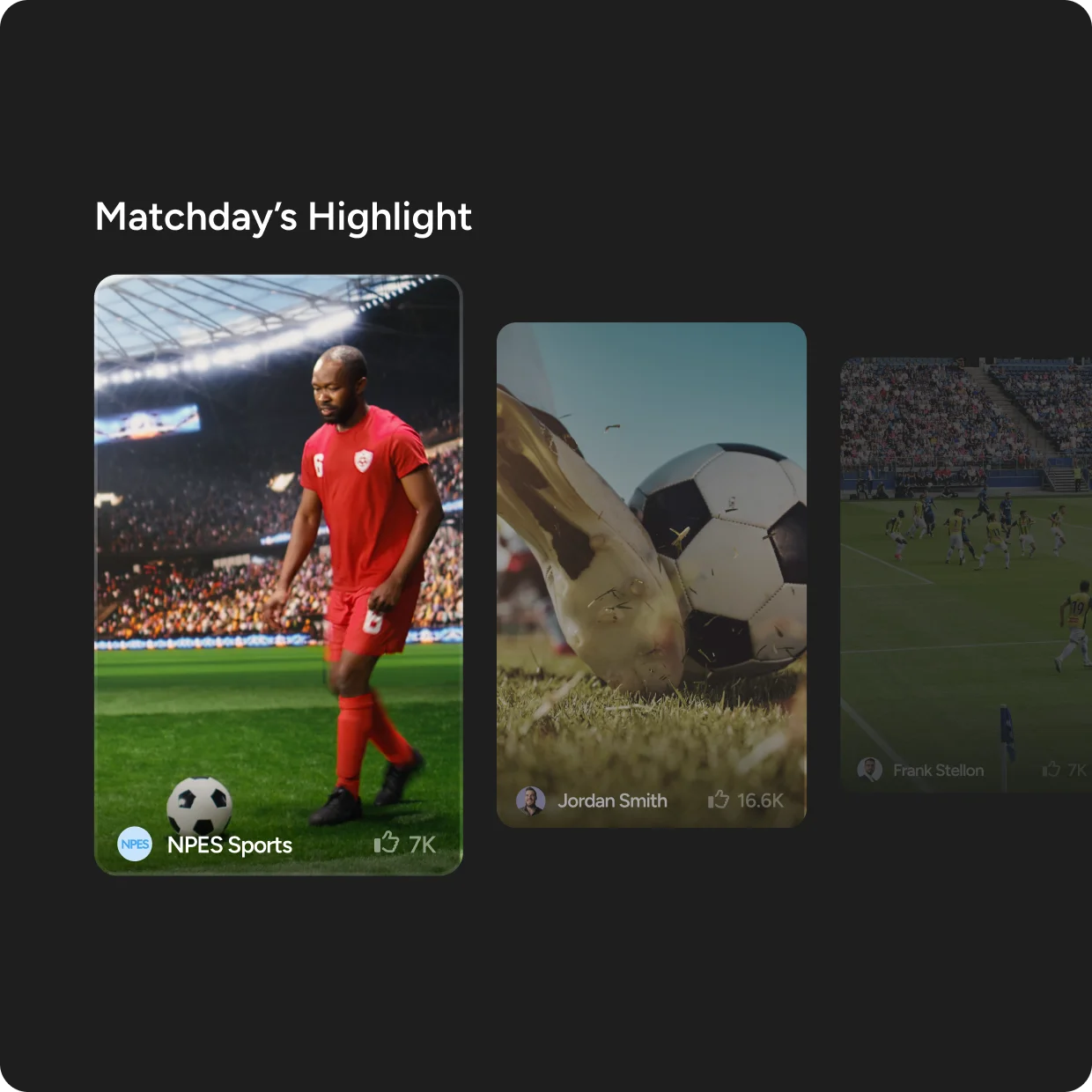 Fans watch short replays of goals, plays, and key moments from games.