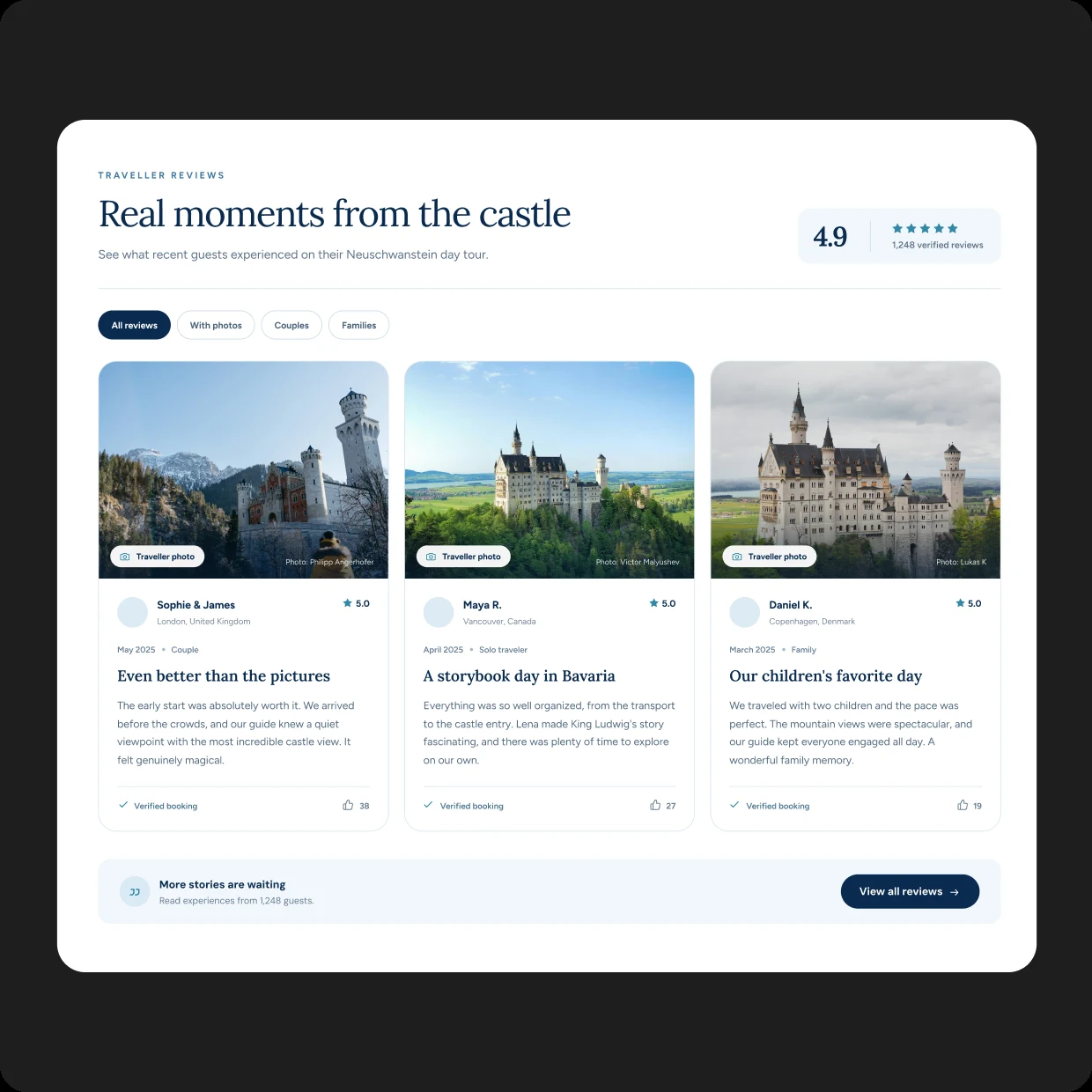 Traveler posts about a destination surface on its guide and experience pages.