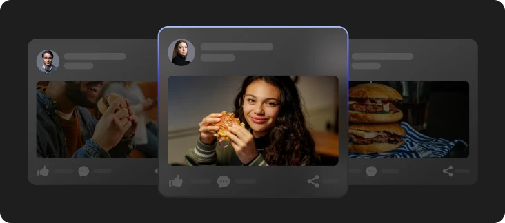 Discovery widget showing three ranked posts in an app