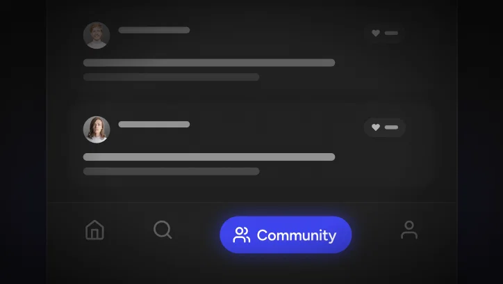 Abstract visualisation of an in-app community