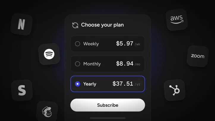 Abstract visualisation of app subscription models