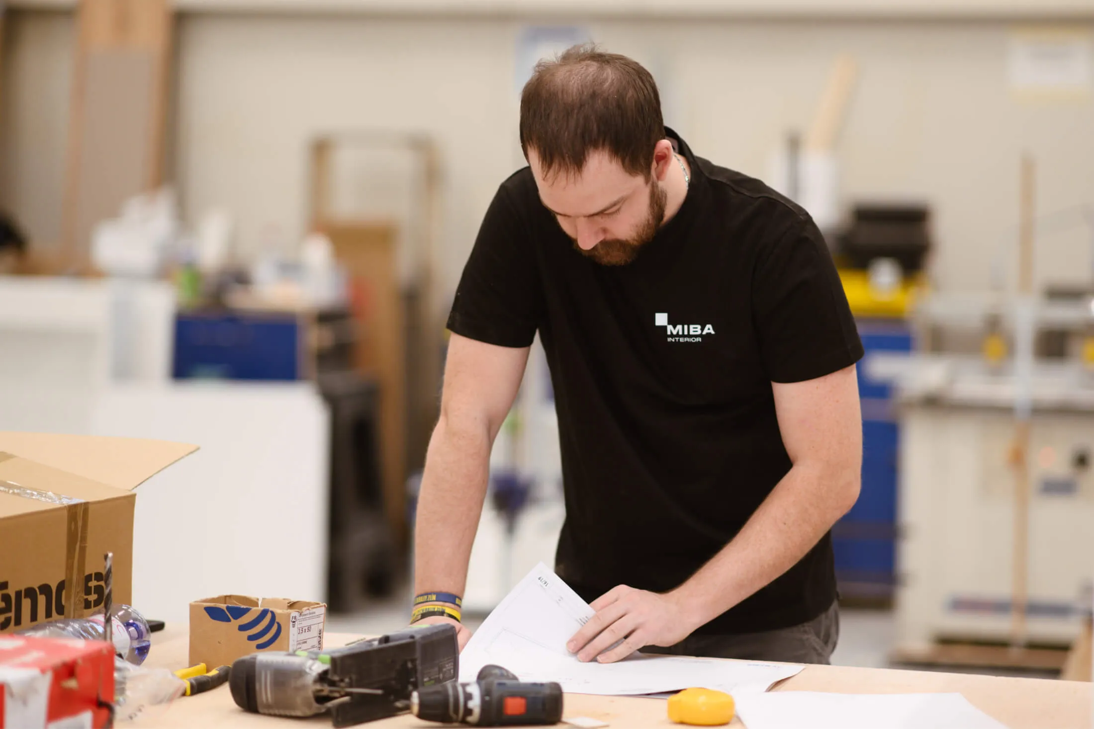 A person looking into a document layout