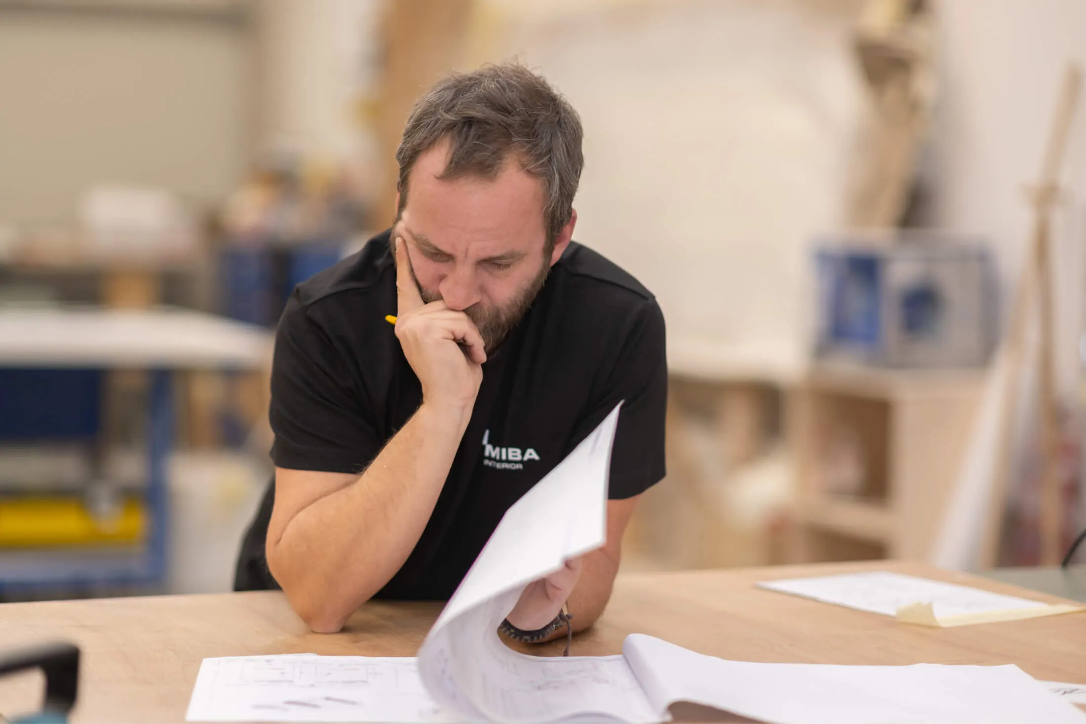 A person looking into document layout