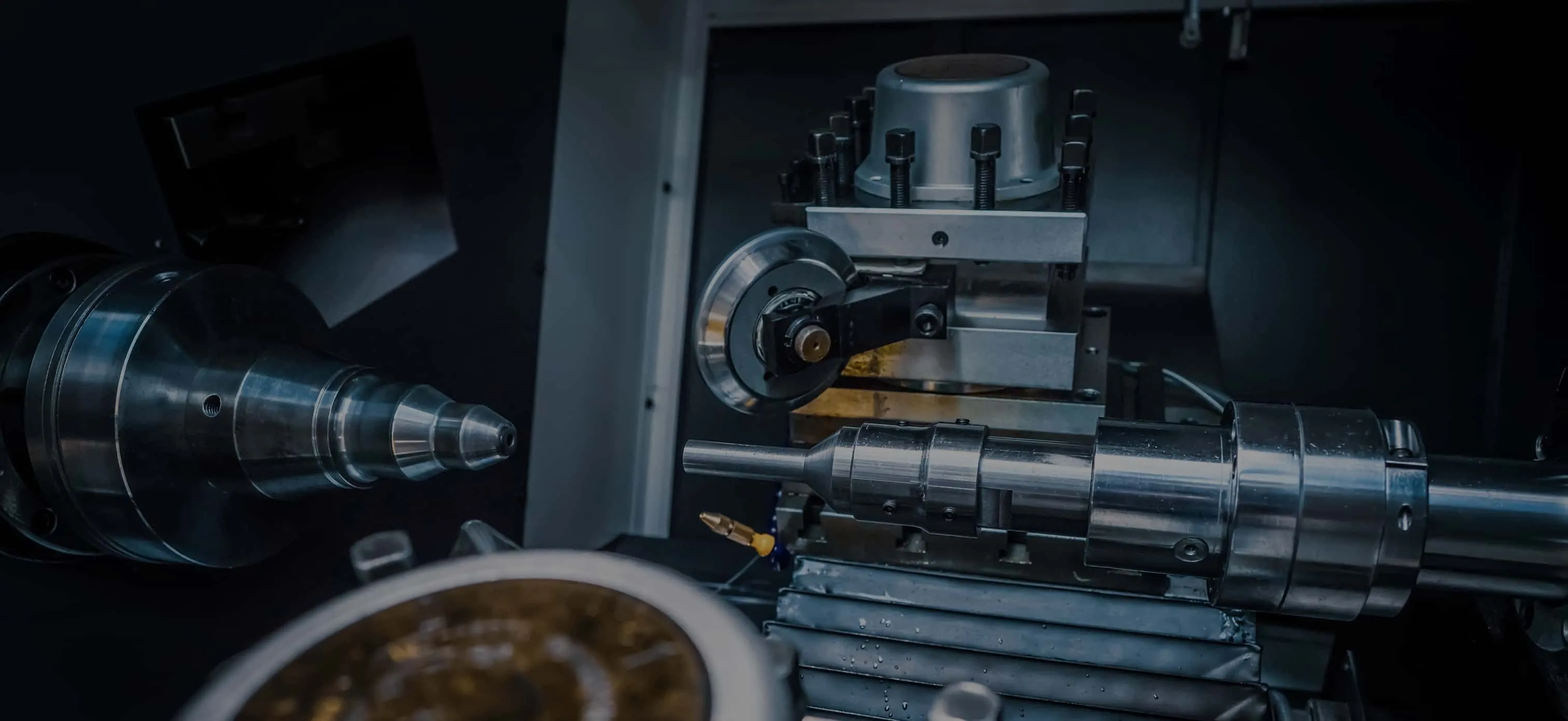 Lathe machine closeup